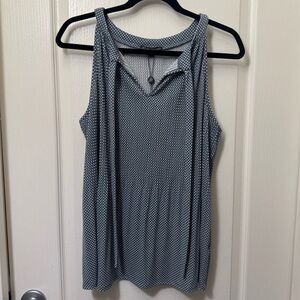 NWT Adrianna Papell Navy Polka Dot Tank Top